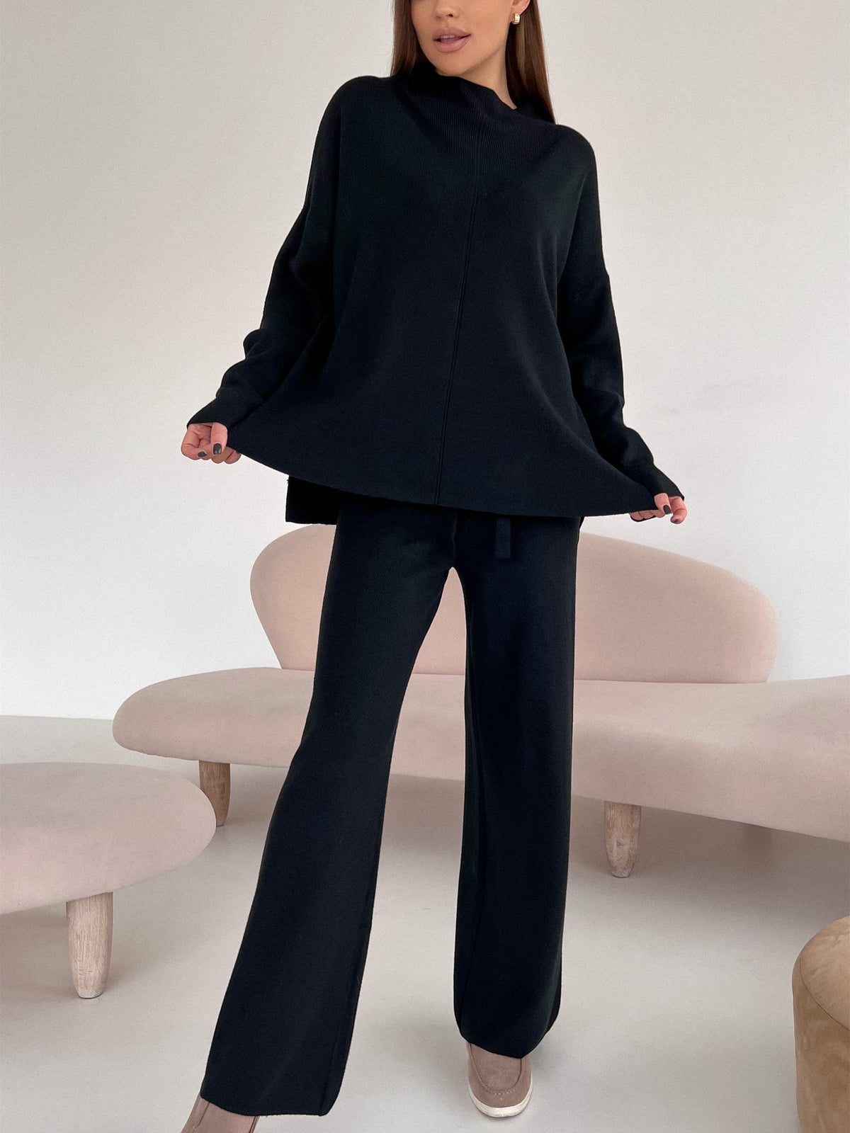 Dorvelli | Women's Split Hem Knit Two-Piece Set