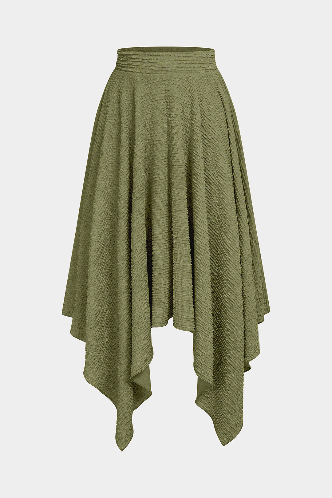 Dorvelli | Women's Textured High Waist Asymmetrical Skirt