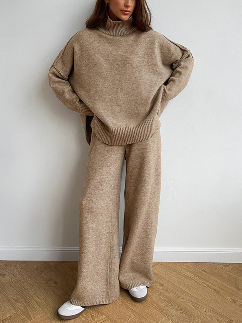 Dorvelli | Women’s Turtleneck Knit Pants Set