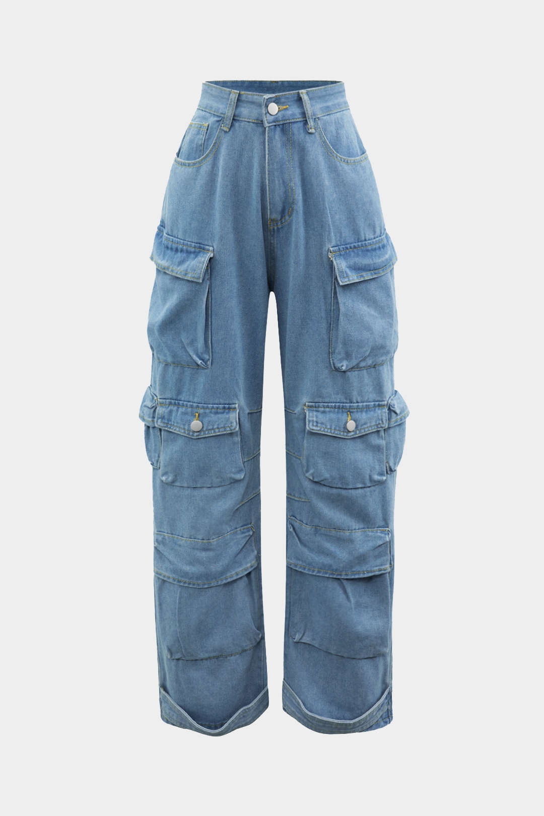 Dorvelli | Women's Wide Leg Denim Cargo Jeans
