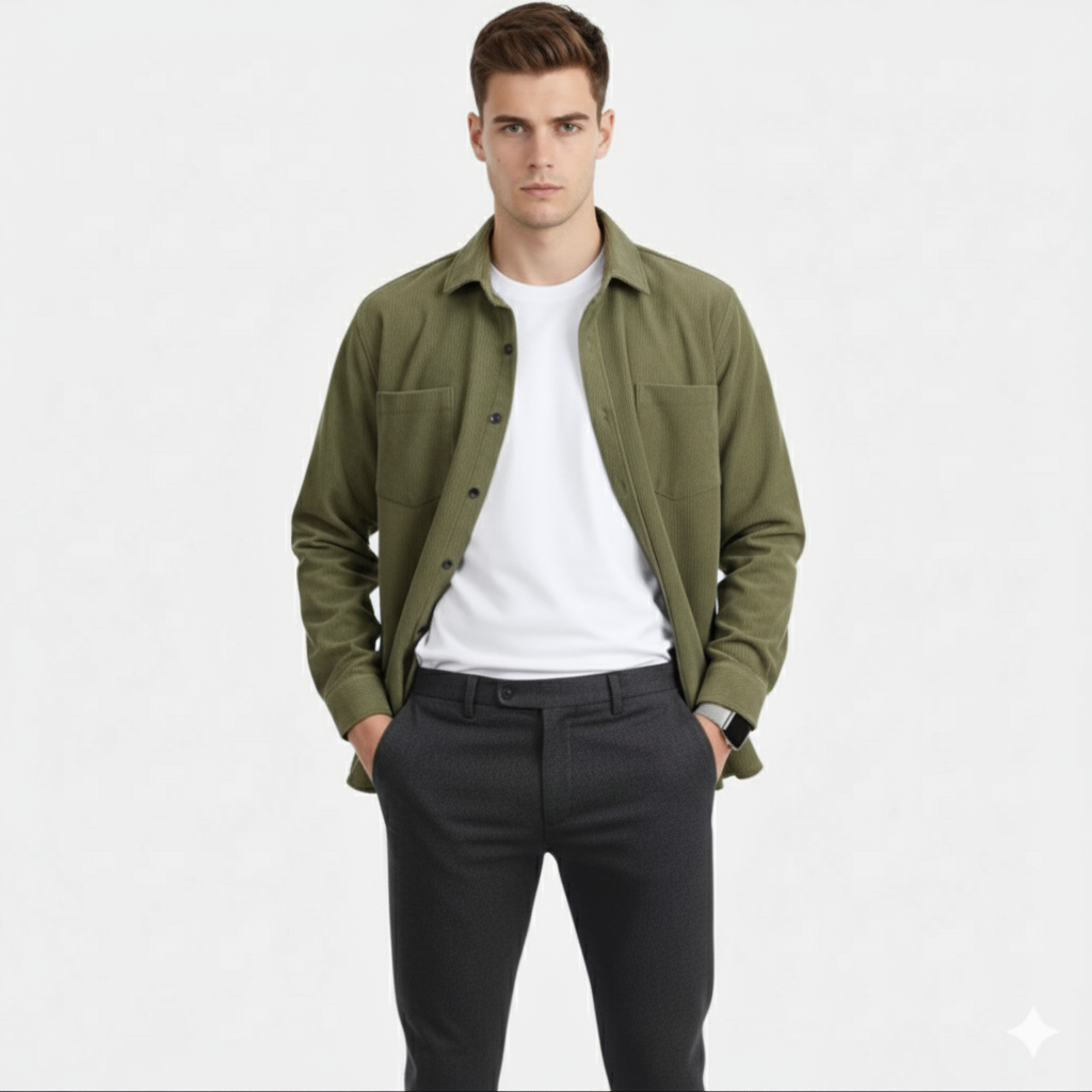 Dorvelli | Men’s Corduroy Shirt Jacket – Effortless Smart-Casual Charm