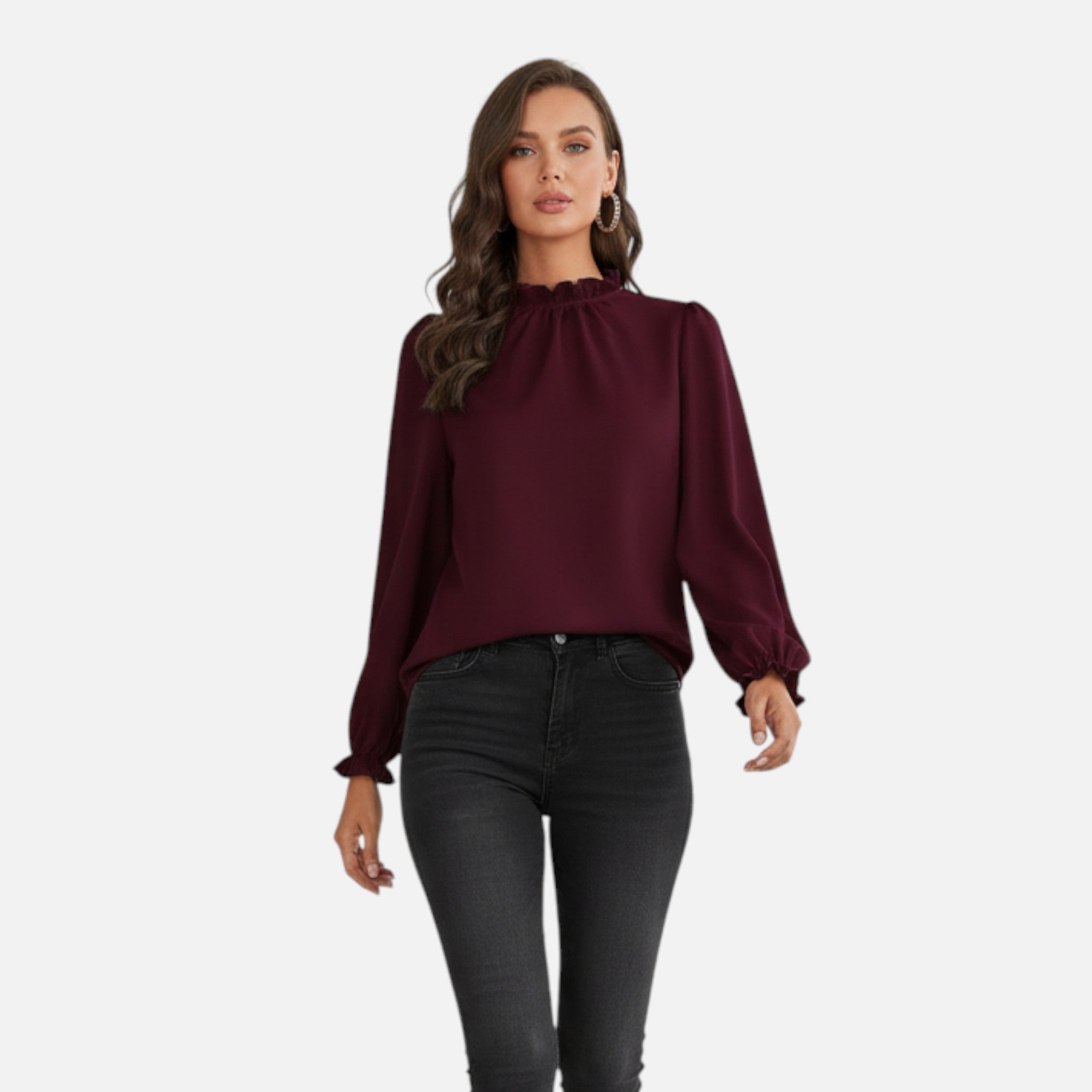 Dorvelli | Women’s Blouse – Elegant Ruffle Collar