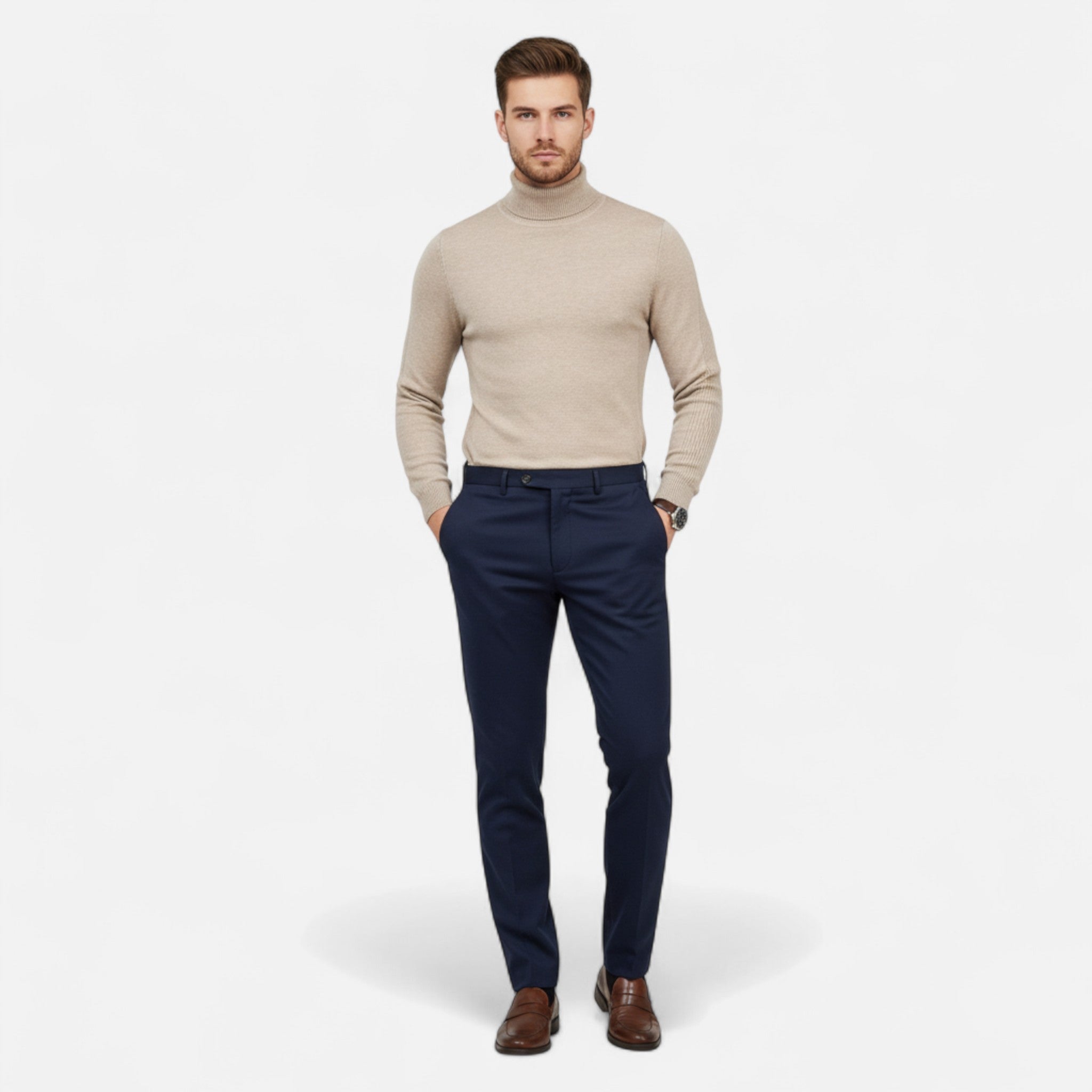 Dorvelli | Men’s Sweater – High Turtleneck Knitted Heritage