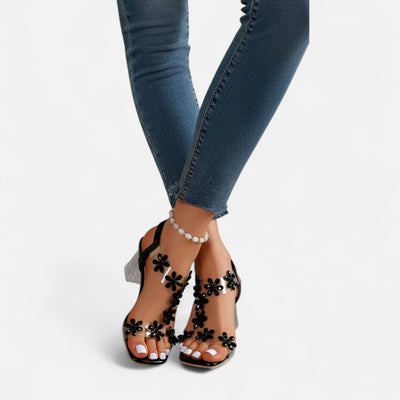 Dorvelli | Women’s Heels – Rhinestone Stiletto Transparent Elegance