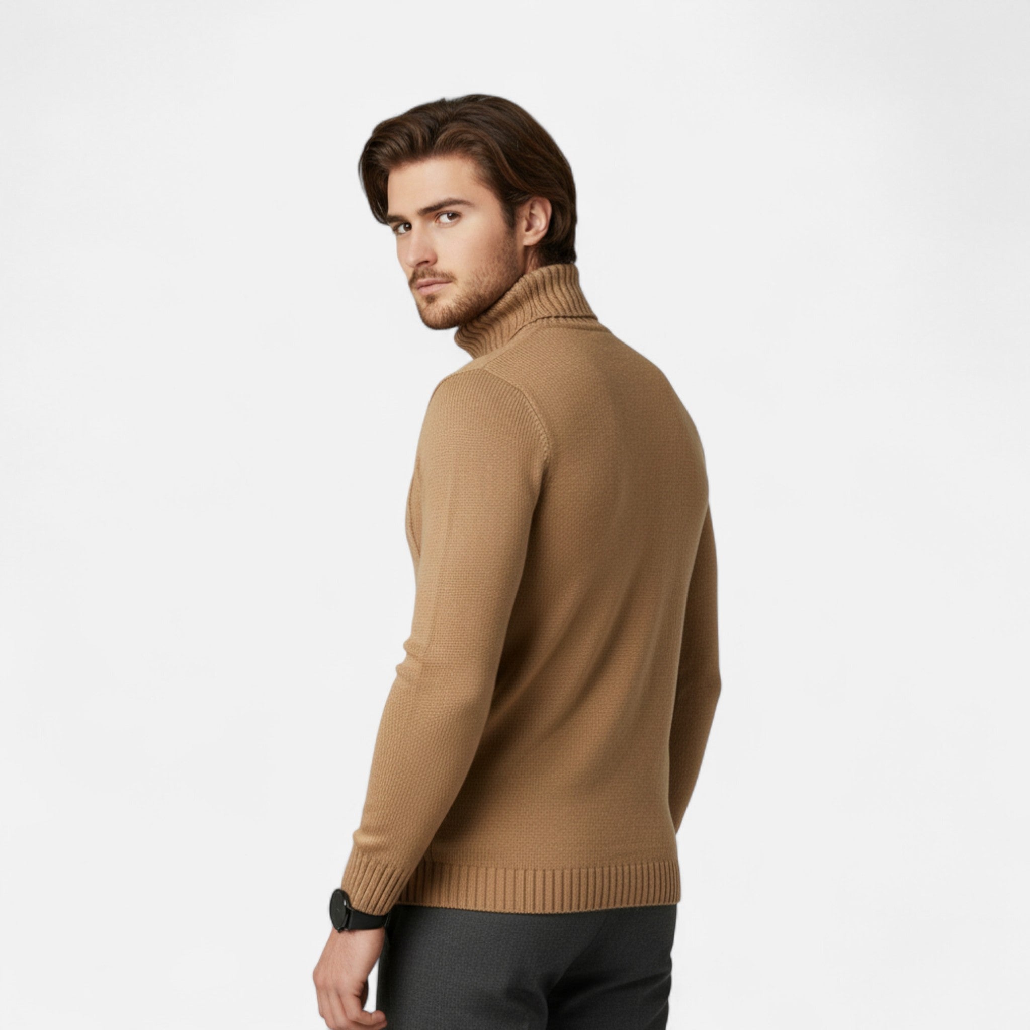 Dorvelli | Men’s Turtleneck Sweater – Heritage Jacquard Knit