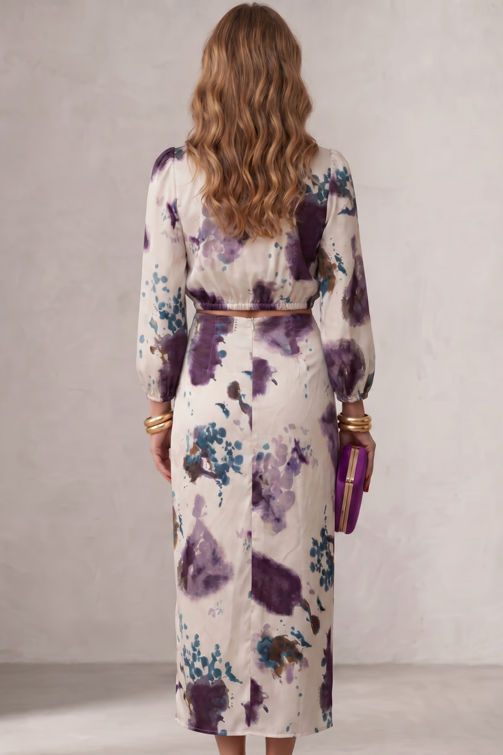 Dorvelli | Women's Two-Piece Set – Violetta Watercolour floral elegance