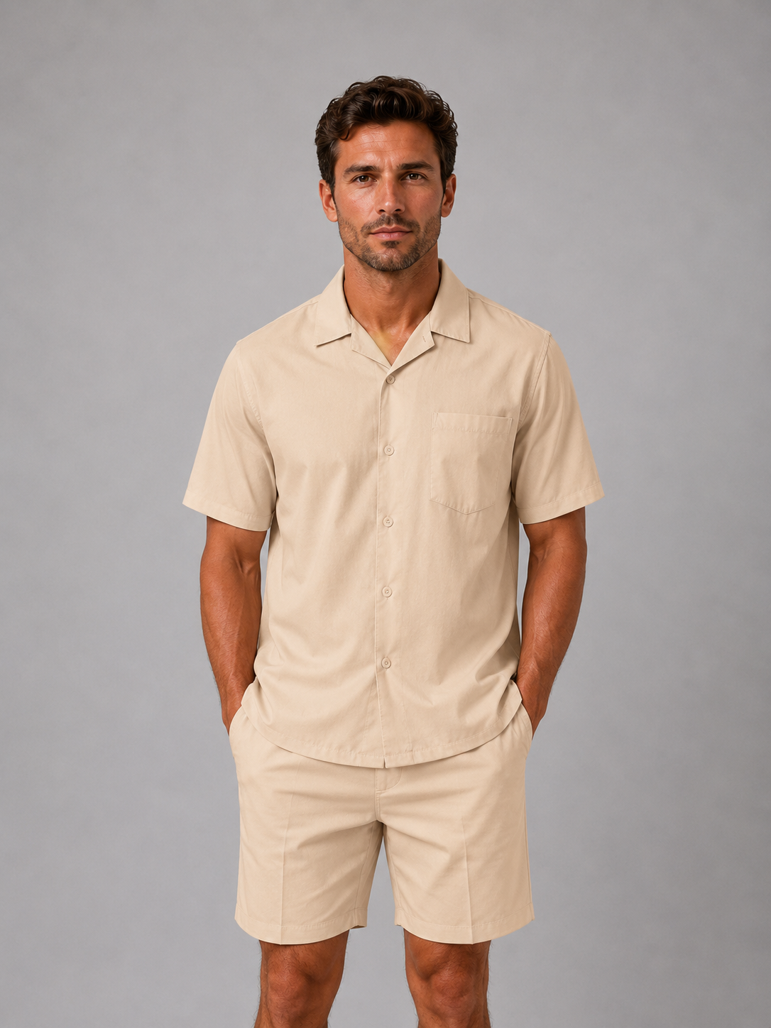Dorvelli | Men's Two-Piece Set – Linen Look Co-ord
