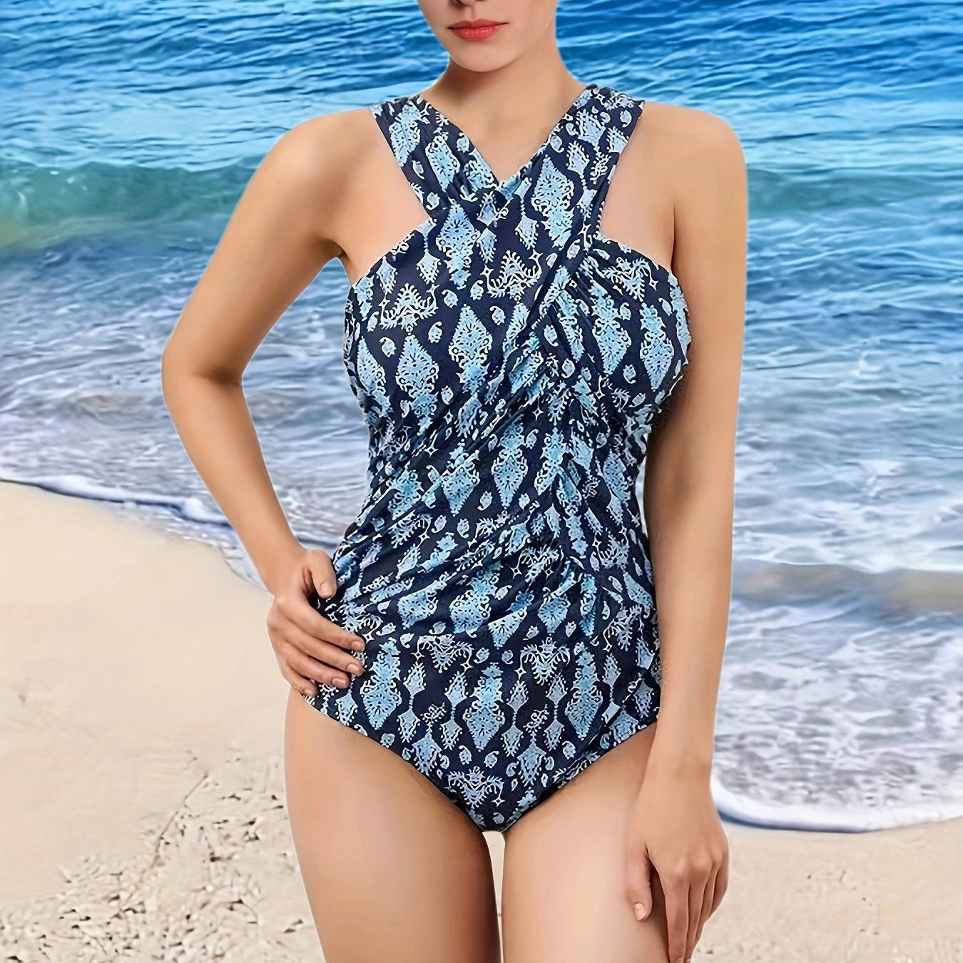 Dorvelli | Women’s Swimsuit – Halter One-Piece