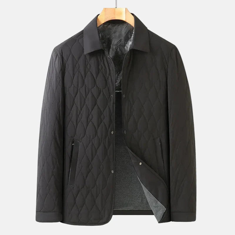 Dorvelli | Men’s Quilted Jacket – Collared Button-Front Coat