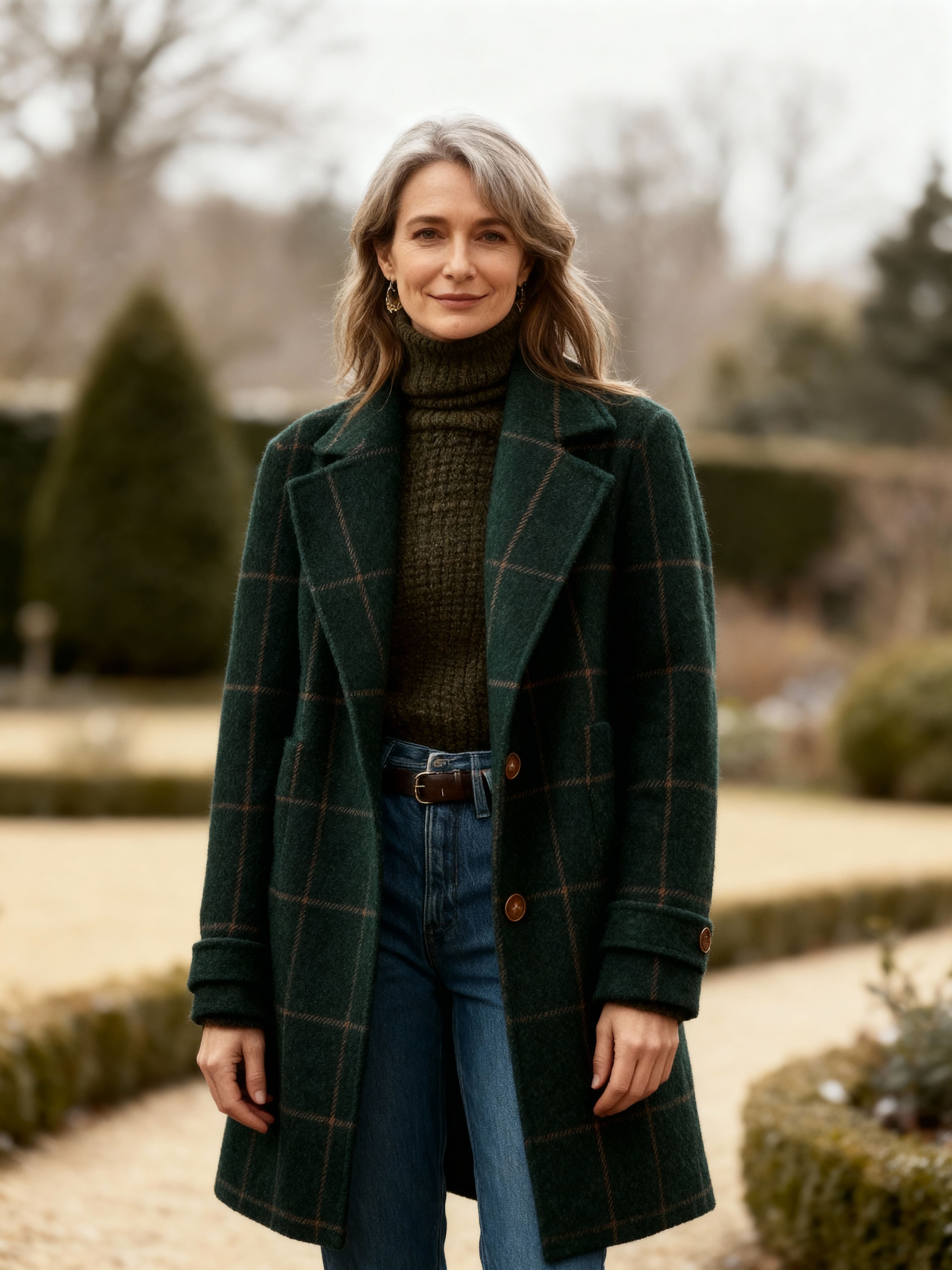 Women's Checked Coat