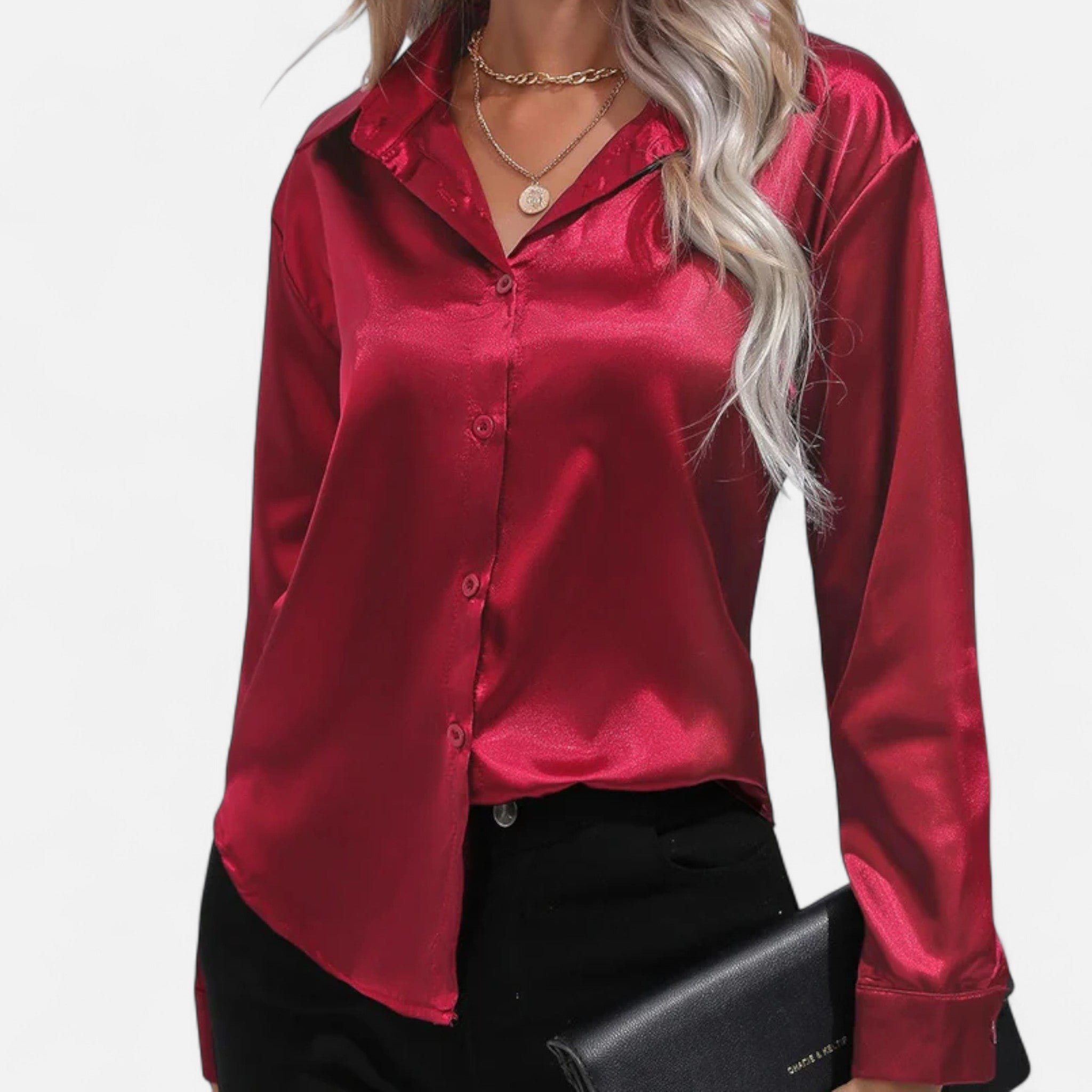 Dorvelli | Women’s Blouse – Elegant Satin Slim Fit