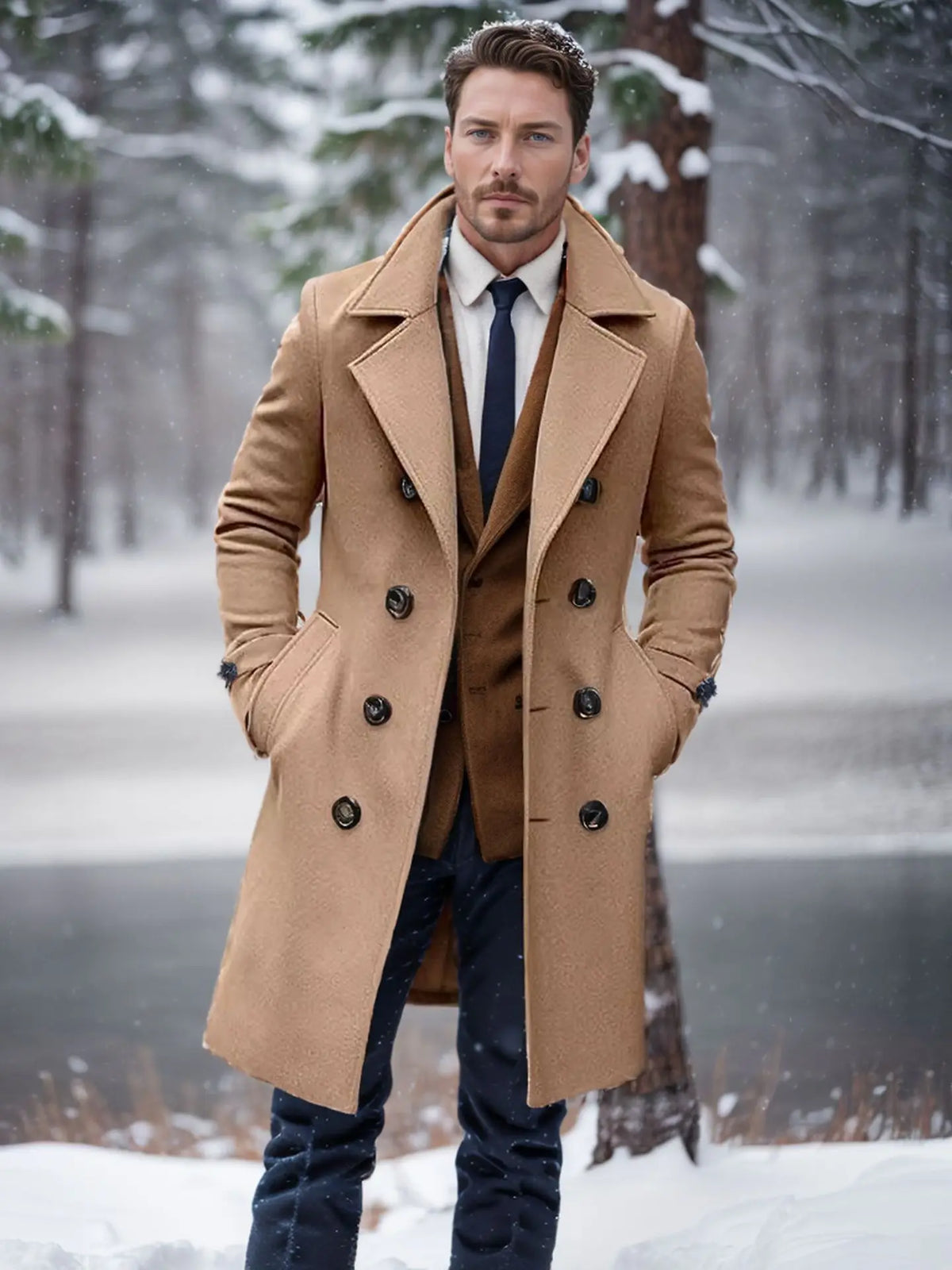 Dorvelli | Men's Trench Coat – Business Double Breasted