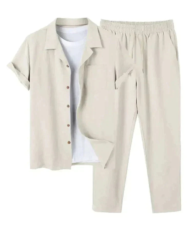 Dorvelli | Men's Two-Piece Set – Casual Linen Sleeve