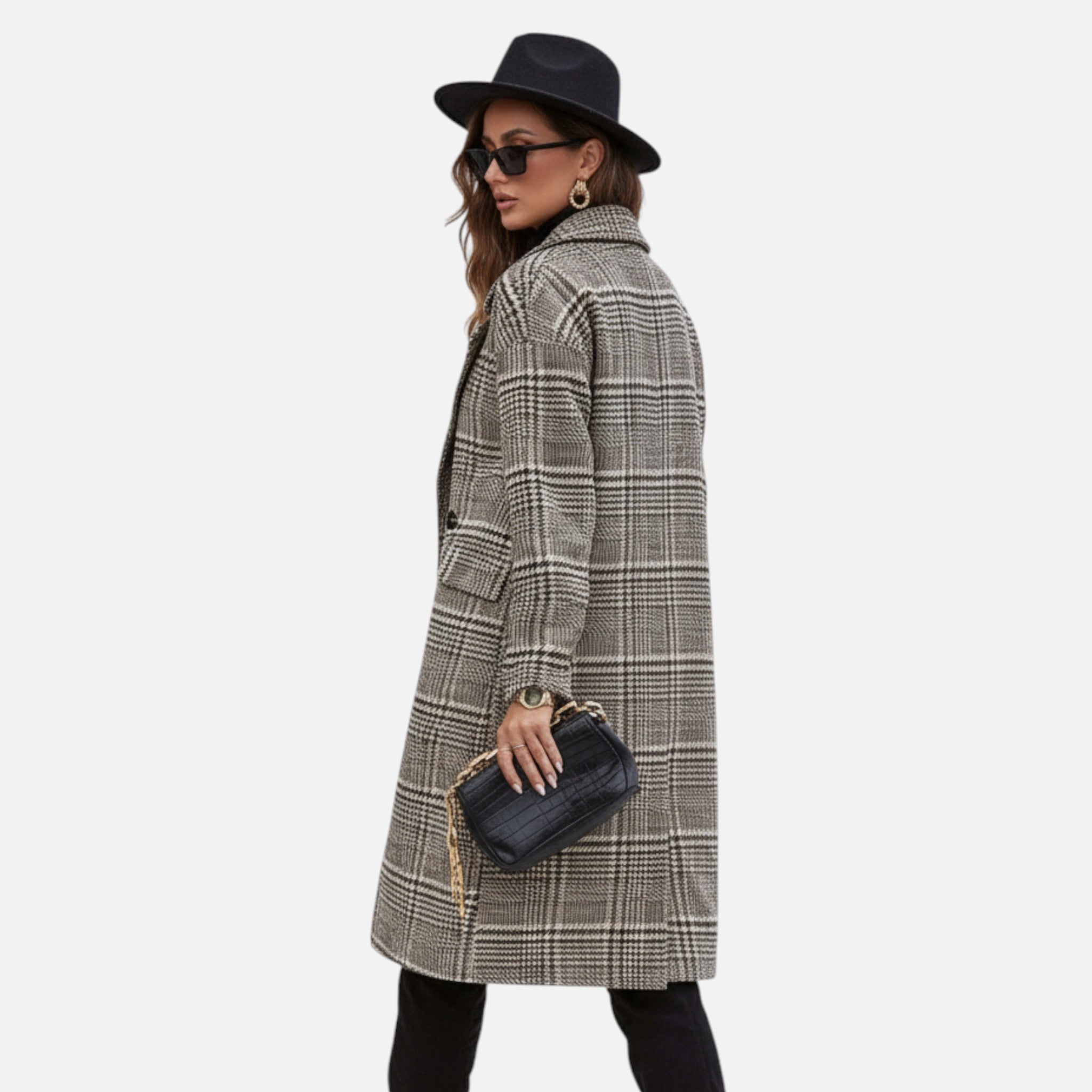 Dorvelli | Women’s Checkered Blazer – Button-Up Collar & Lapel Elegance