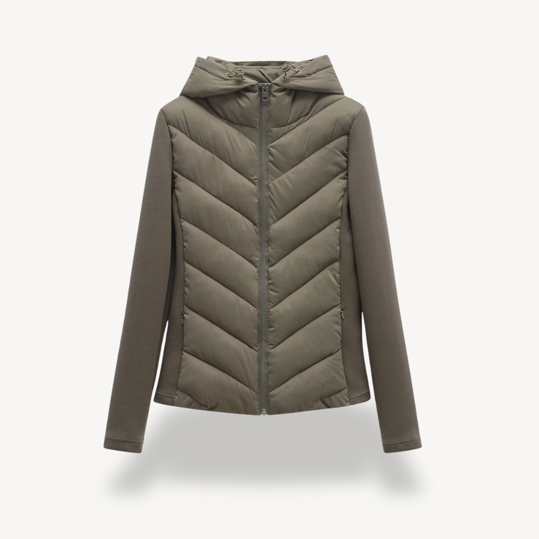Dorvelli | Women's Quilted Jacket – Chevron Hooded Zip