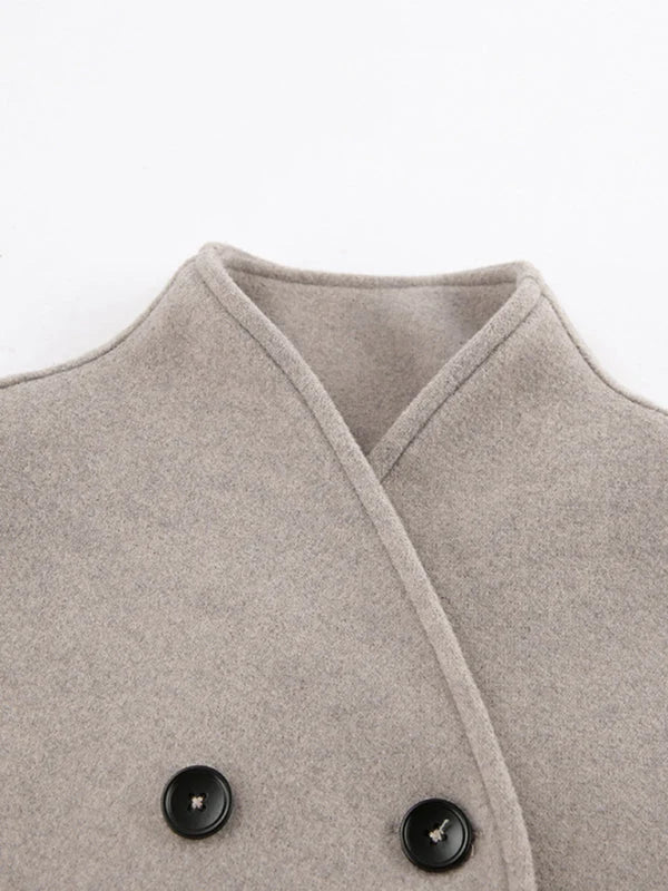 Arabella Double-Breasted Regular Fit Jacket – Long Sleeve Button Front | Dorvelli