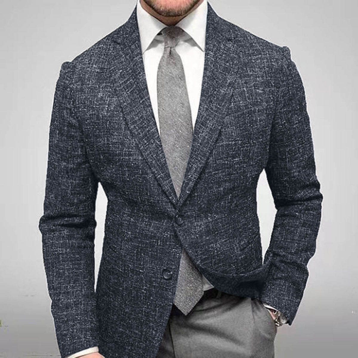 Ashford Two-Button Blazer – Charcoal