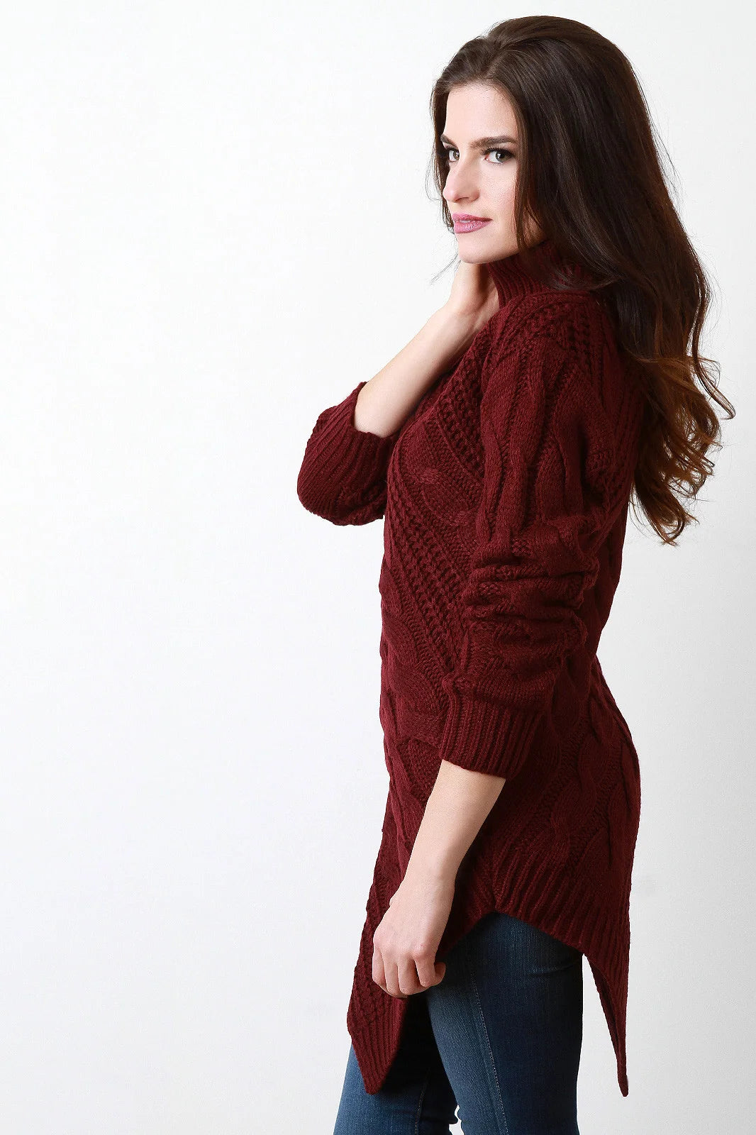 Astrid Knit Bias Cut Turtleneck Chunky Jumper – Regular Fit Long Sleeves | Dorvelli