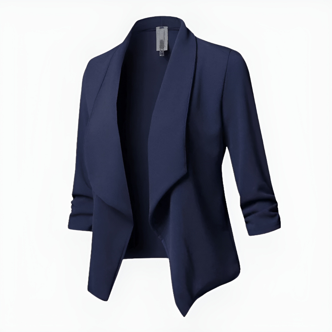 Aurelie Shawl Collar Blazer – Blue