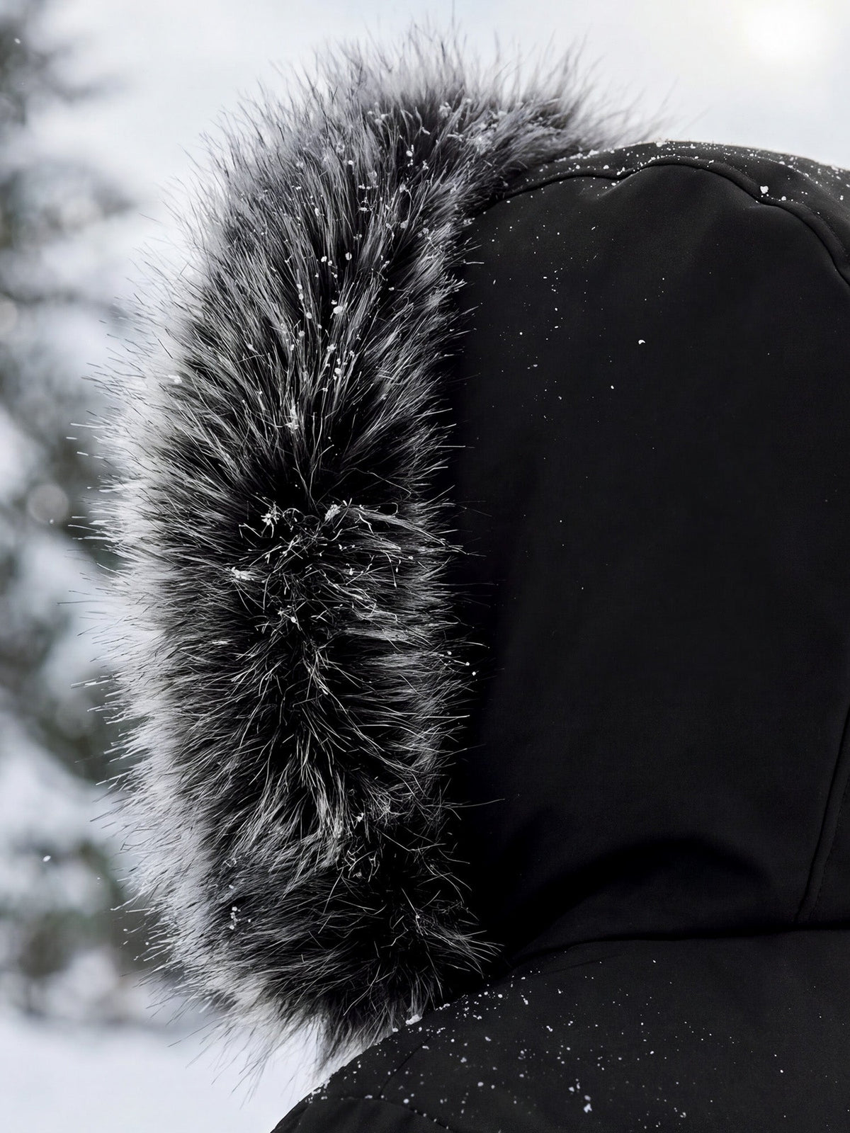 Bastian Hooded Padded Parka – Detachable Plush Hood Mid-Length Multi-Pocket