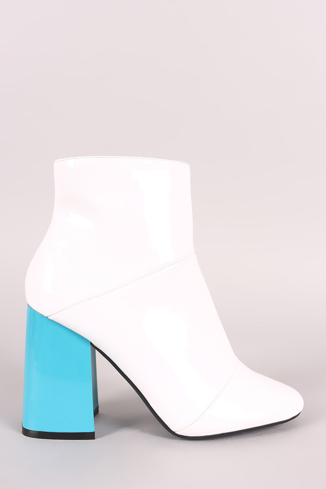 Beatrix Glossy Block Heel Ankle Boots