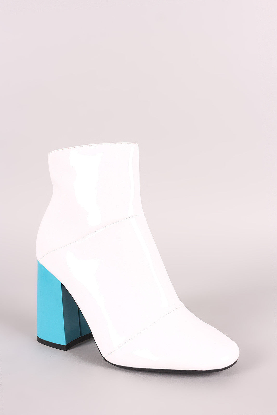 Beatrix Glossy Block Heel Ankle Boots