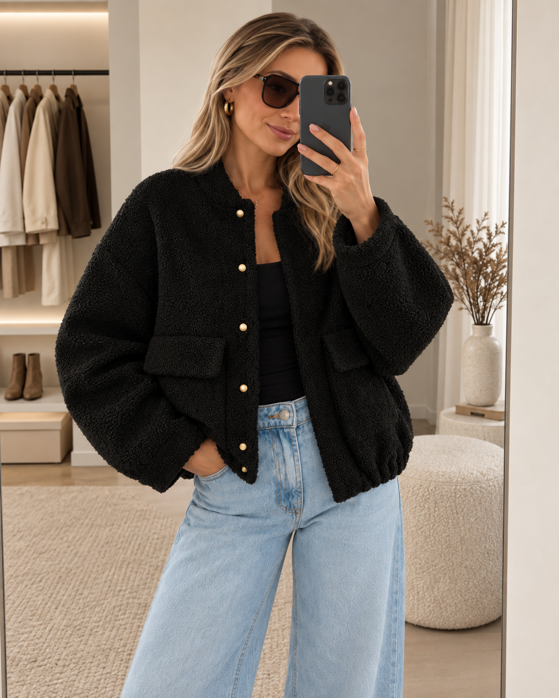 Brielle Textured Bomber Jacket