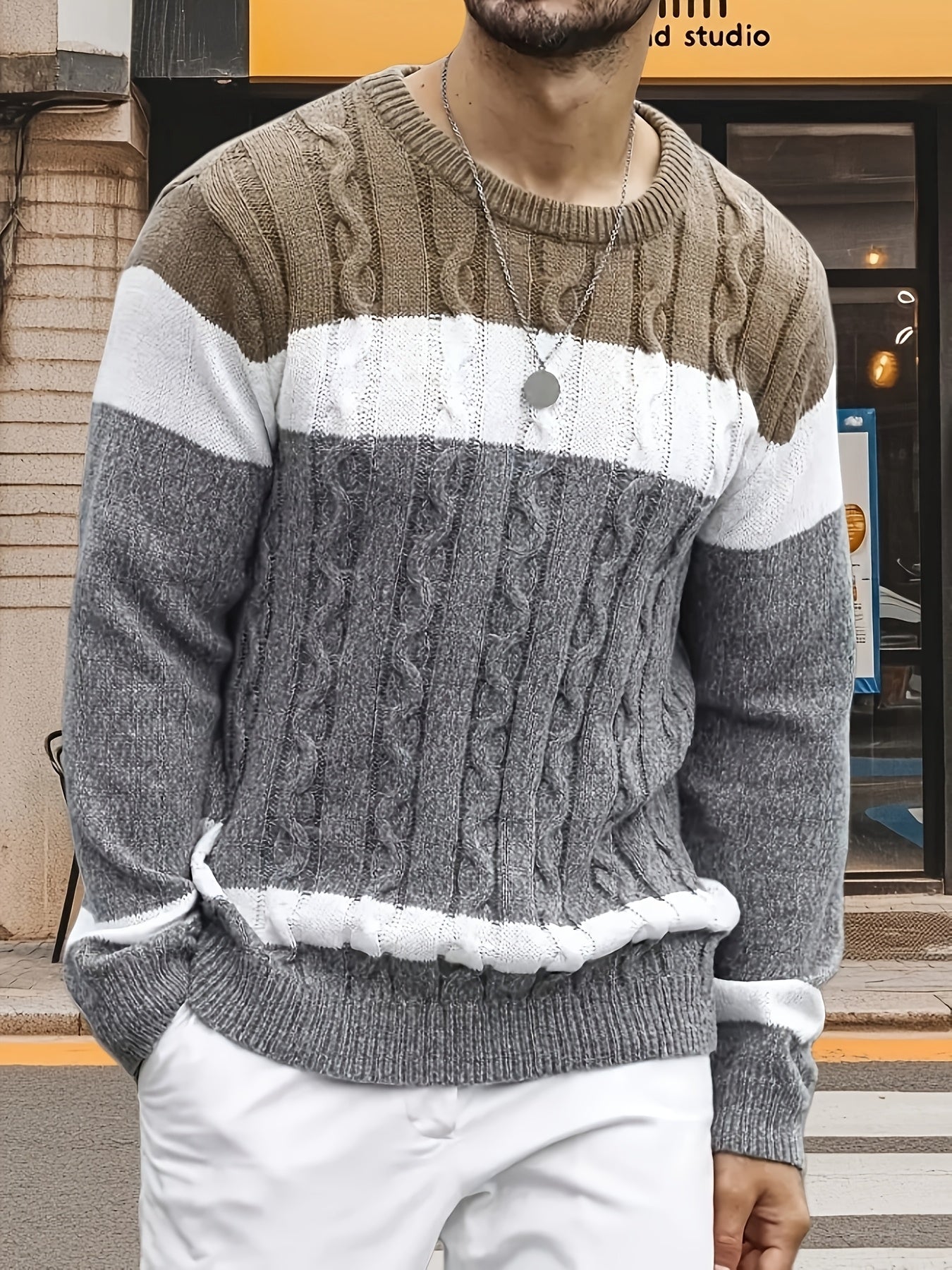 Men’s Cable Knit Jumper