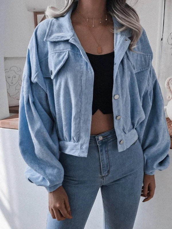 Calla Oversized Corduroy Aviator Jacket