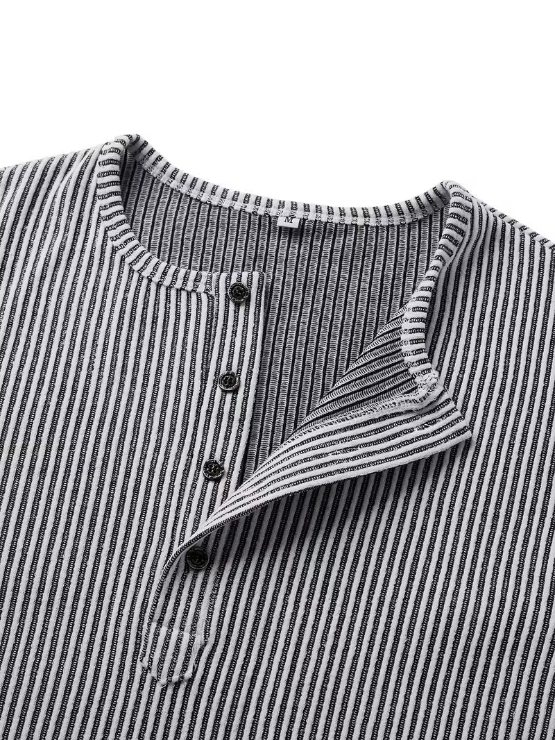 Callum Henley Knit Jumper – Button Placket Textured Long Sleeve Pullover