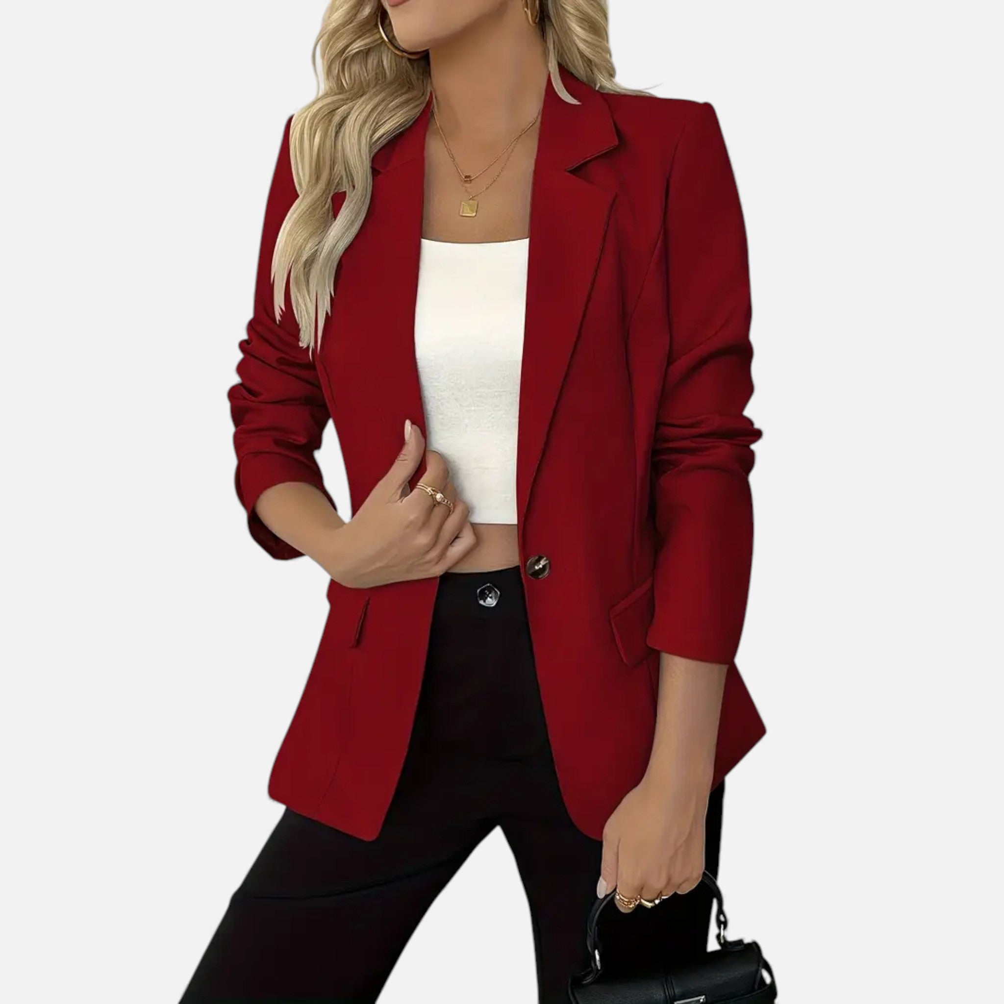 Dorvelli | Women’s Classic Single-Breasted Blazer – Timeless Solid Elegance