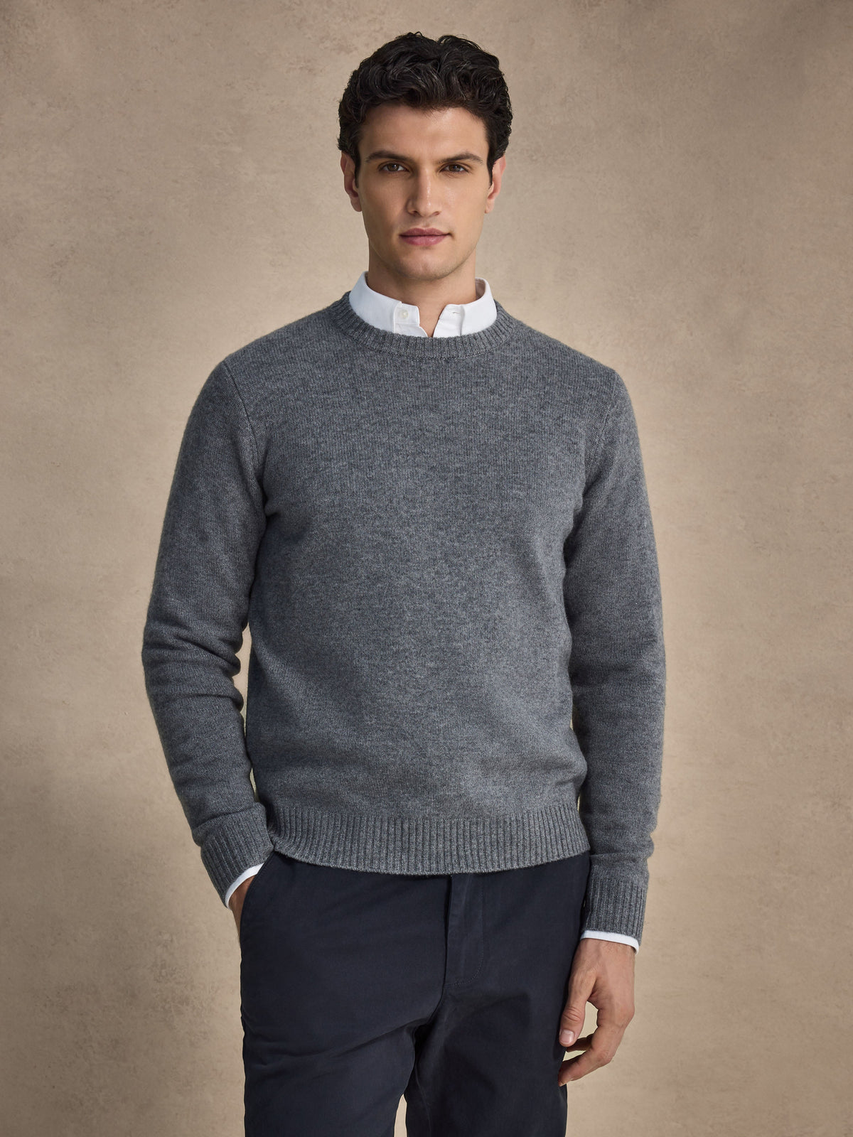 Cedric Ribbed Trim Crew Neck Jumper – Men's Classic Knit Sweater