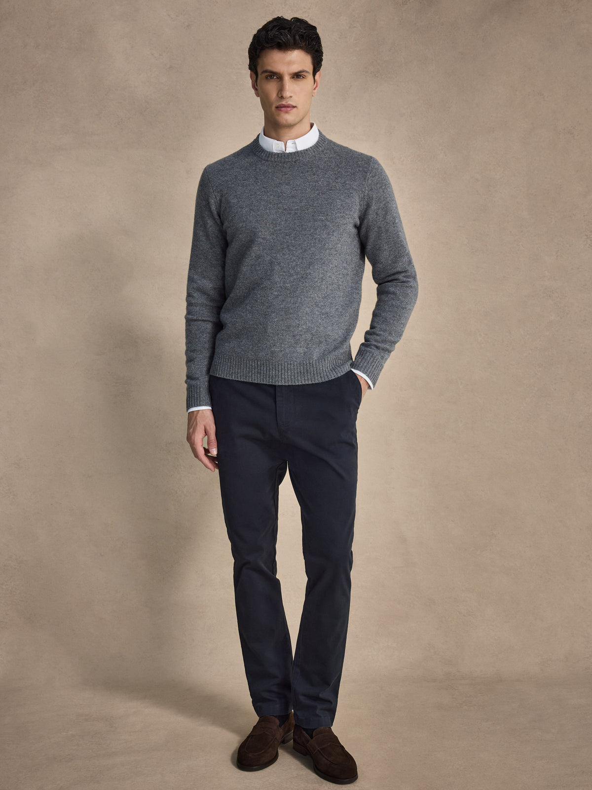Cedric Ribbed Trim Crew Neck Jumper – Men's Classic Knit Sweater