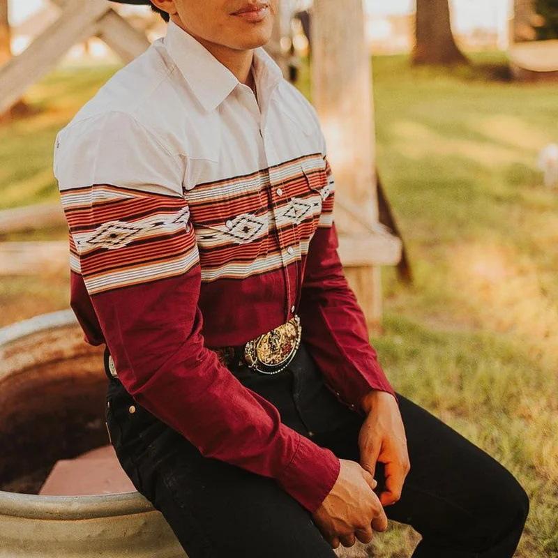 Dalton Western Print Shirt – Red