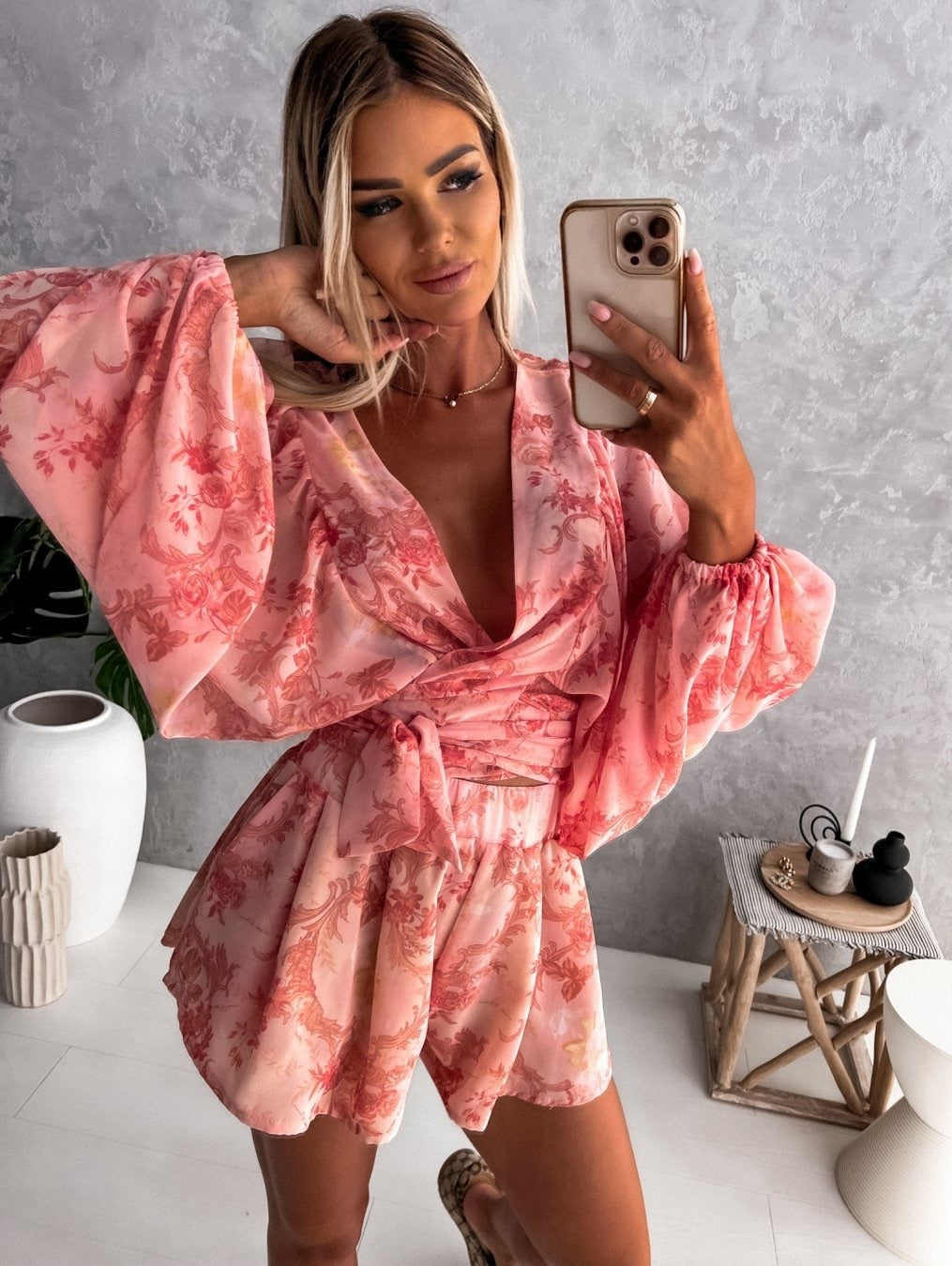 Dorvelli | Women's Two-Piece Set – Neck Wrap Front Tie