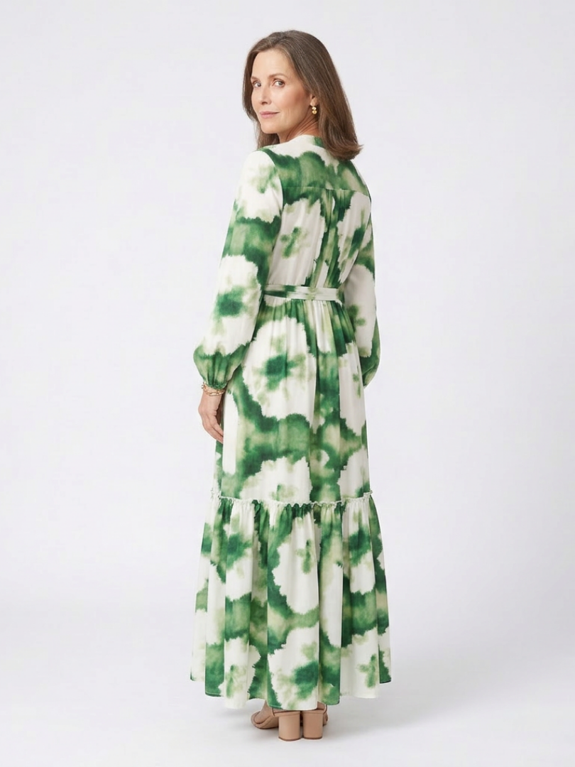 Dorvelli | Women's Maxi Dress – Long Sleeve Tie Waist
