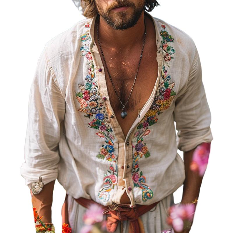 Dorvelli | Men's Shirt – Bohemian Grandad Collar