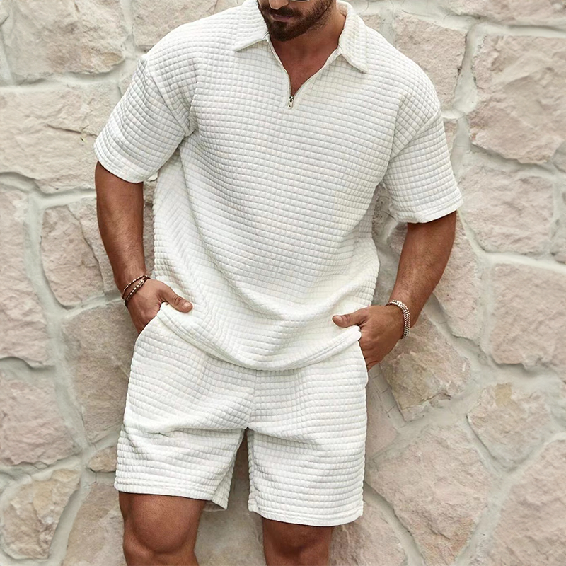 Dorvelli | Men's Two-Piece Set – Half Zip Polo
