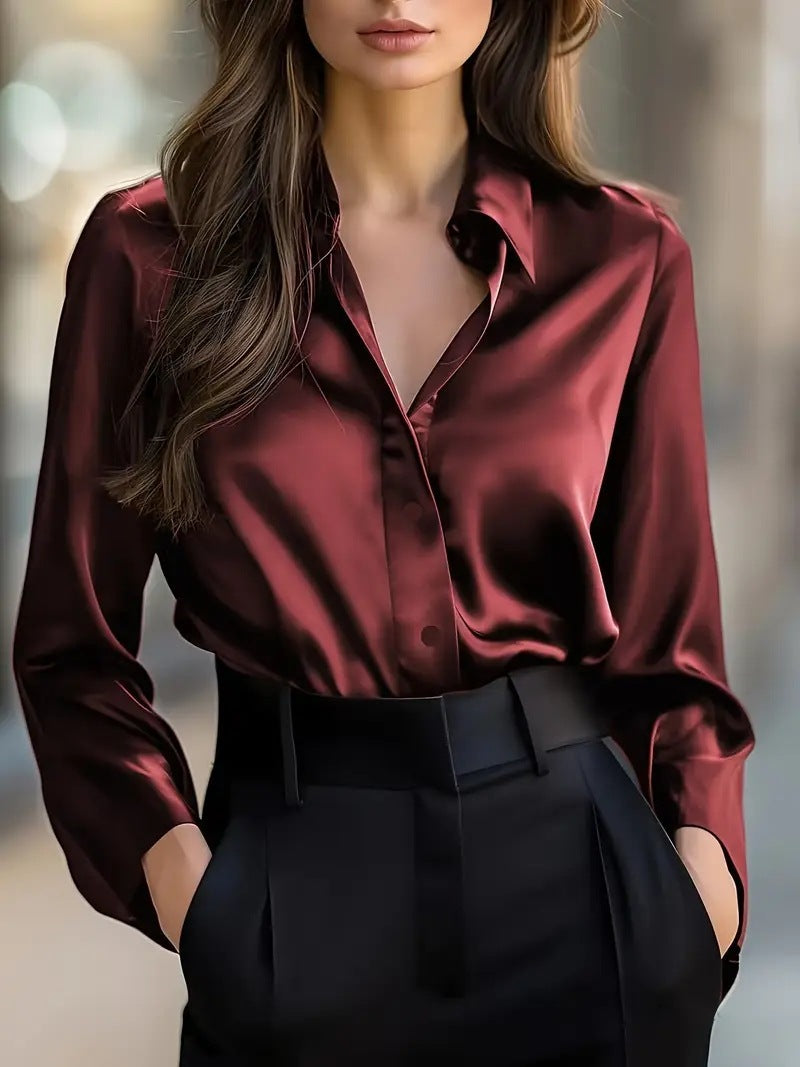 Dorvelli | Women’s Satin Shirt – Polished Workwear Edition