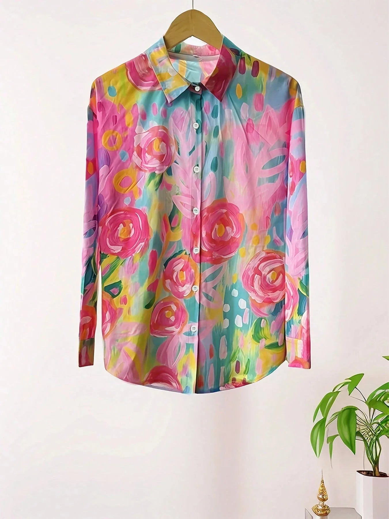 Dorvelli | Women's Blouse – Abstract Print Button