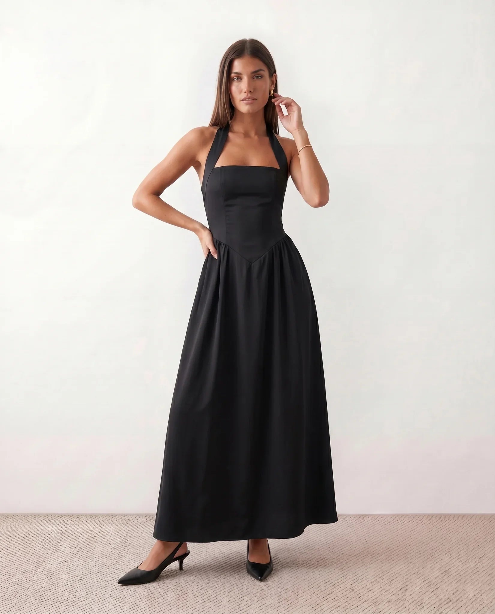 Dorvelli | Women's Maxi Dress – Aurora Basque Waist