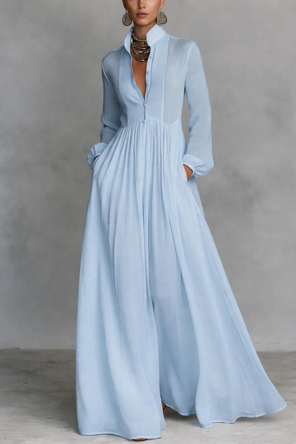 Dorvelli | Women's Maxi Dress – Button Front