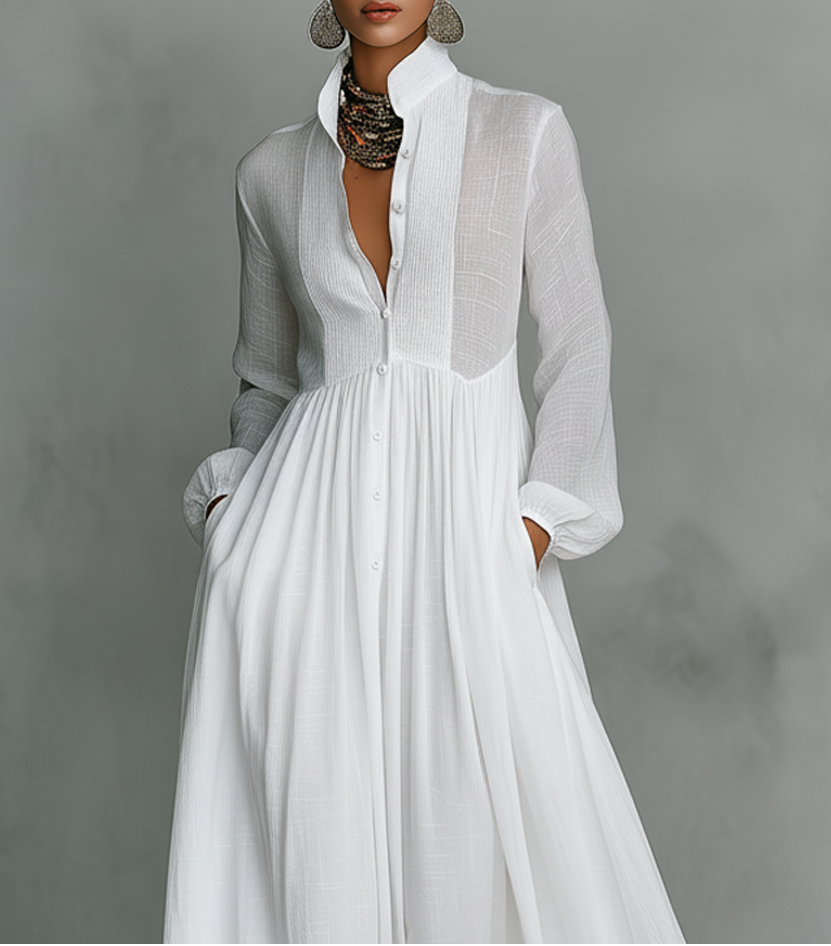Dorvelli | Women's Maxi Dress – Button Front