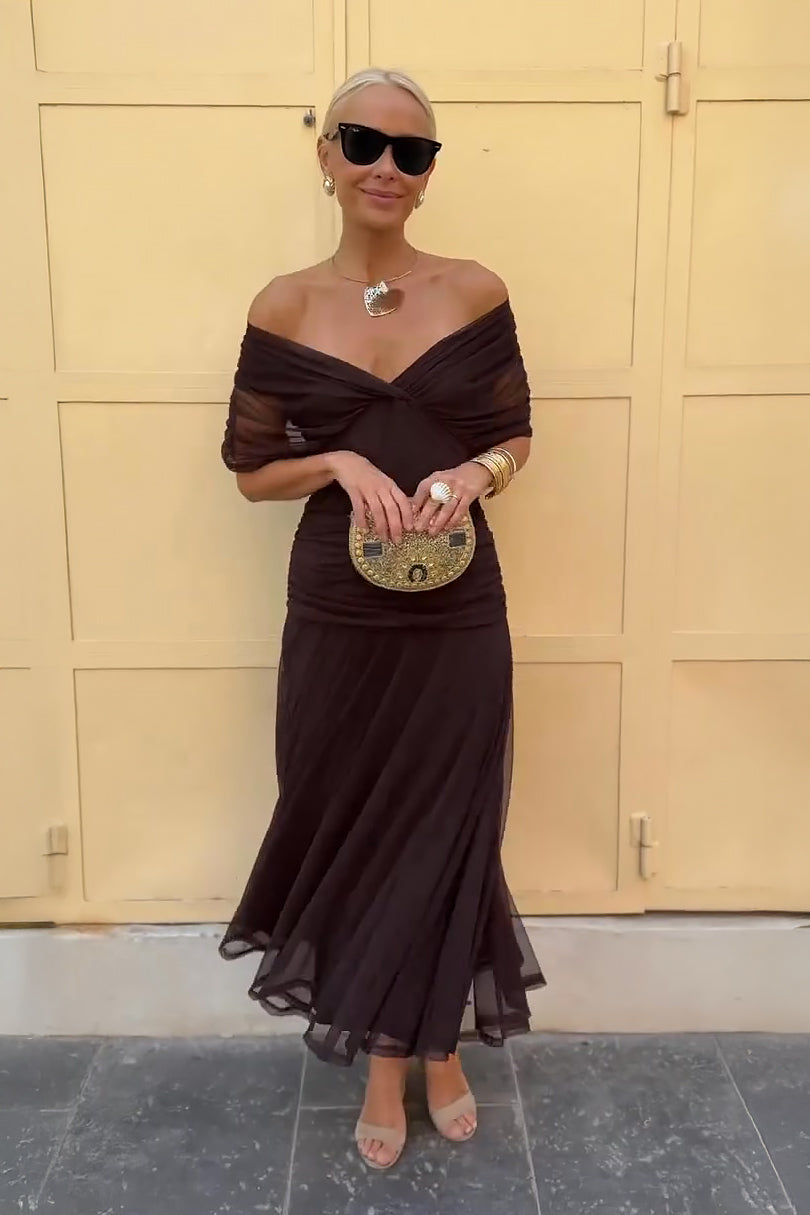 Dorvelli | Women's Maxi Dress – Cocktail Off Shoulder