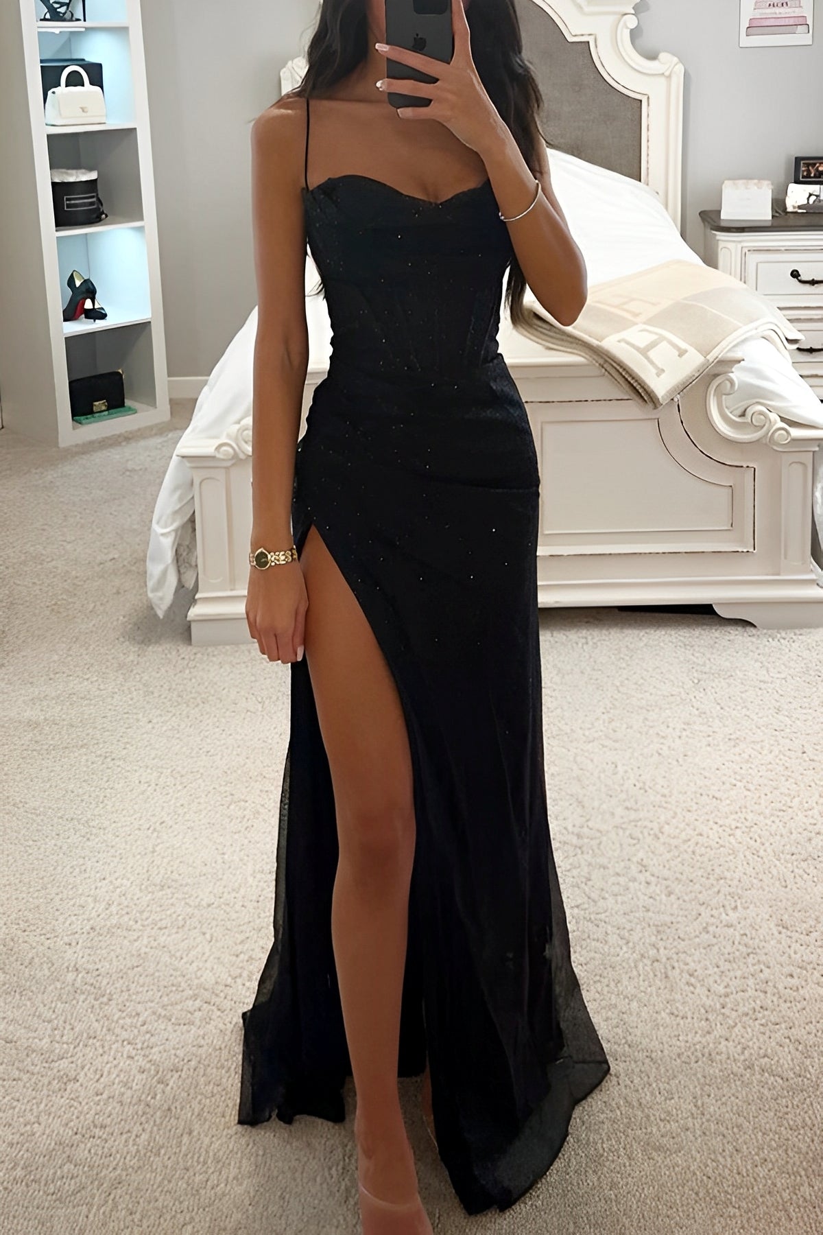 Dorvelli | Women's Maxi Dress – Corset High Slit