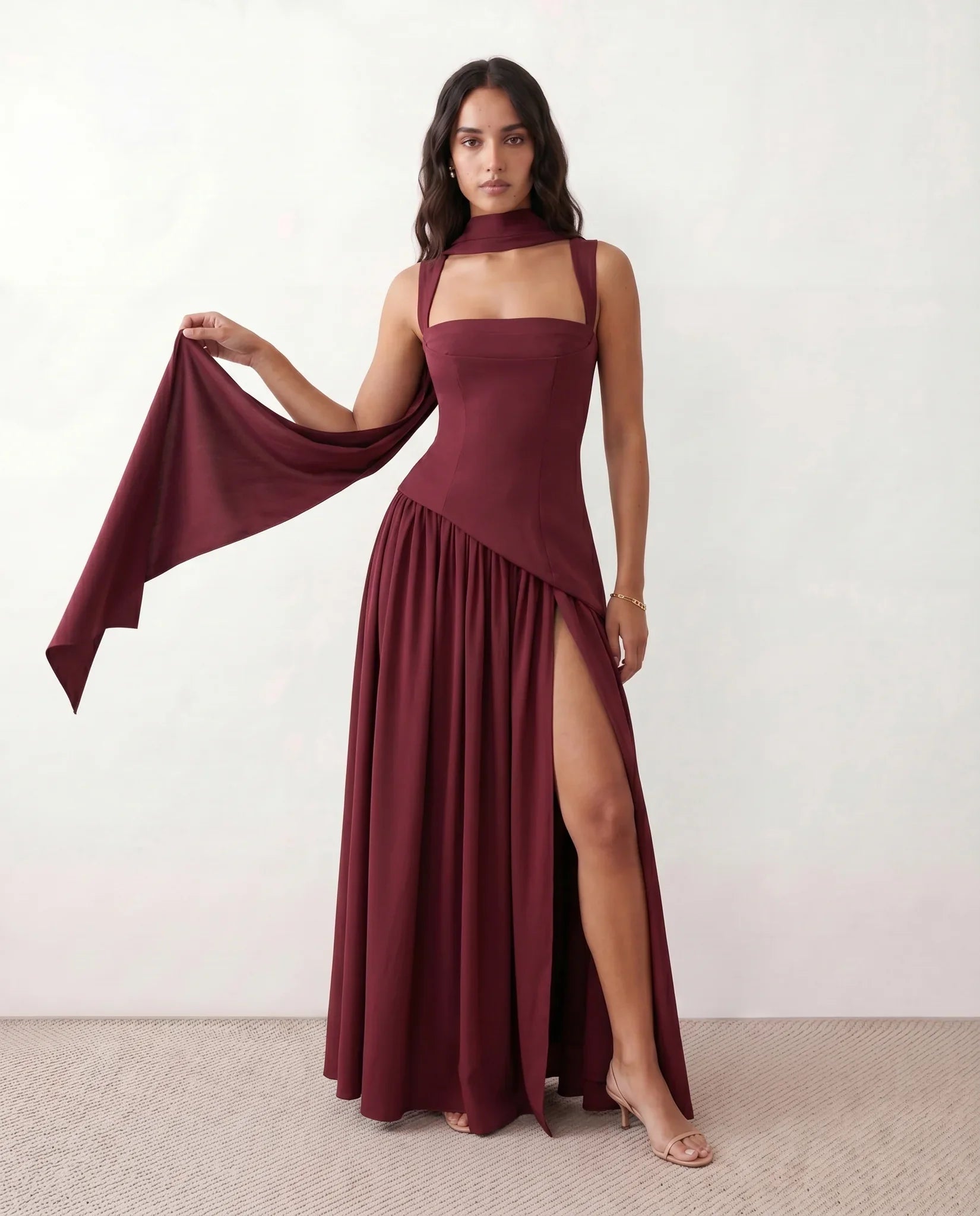 Dorvelli | Women's Maxi Dress – Emelie Basque Waist