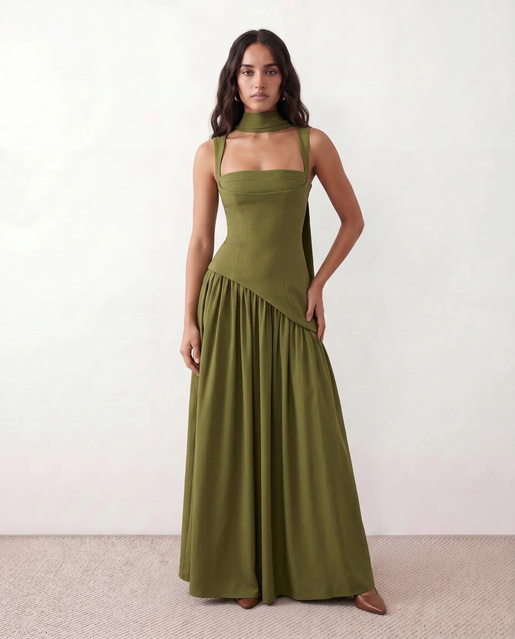 Dorvelli | Women's Maxi Dress – Emelie Basque Waist