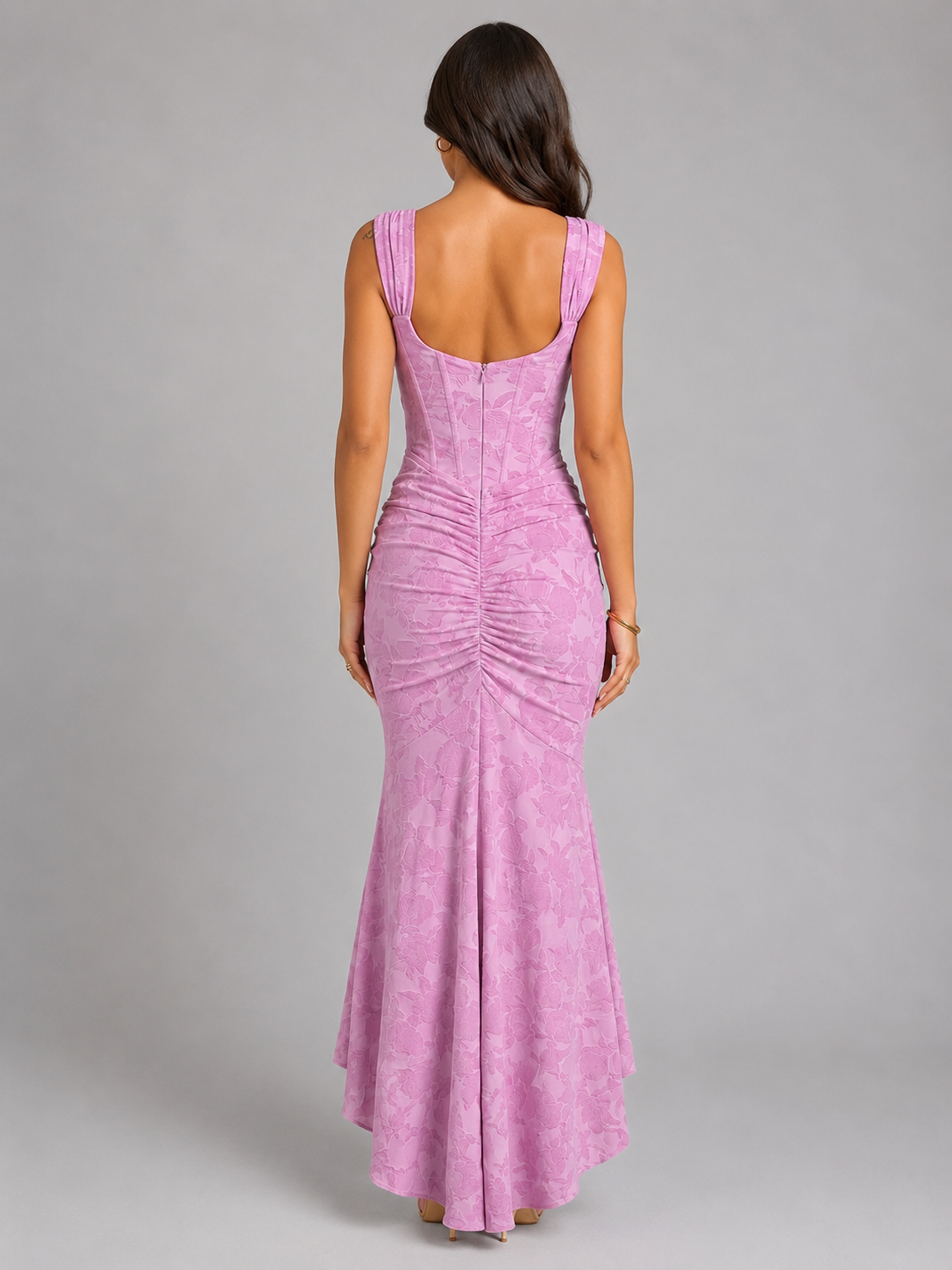 Dorvelli | Women's Maxi Dress – Floral Corset Asymmetrical