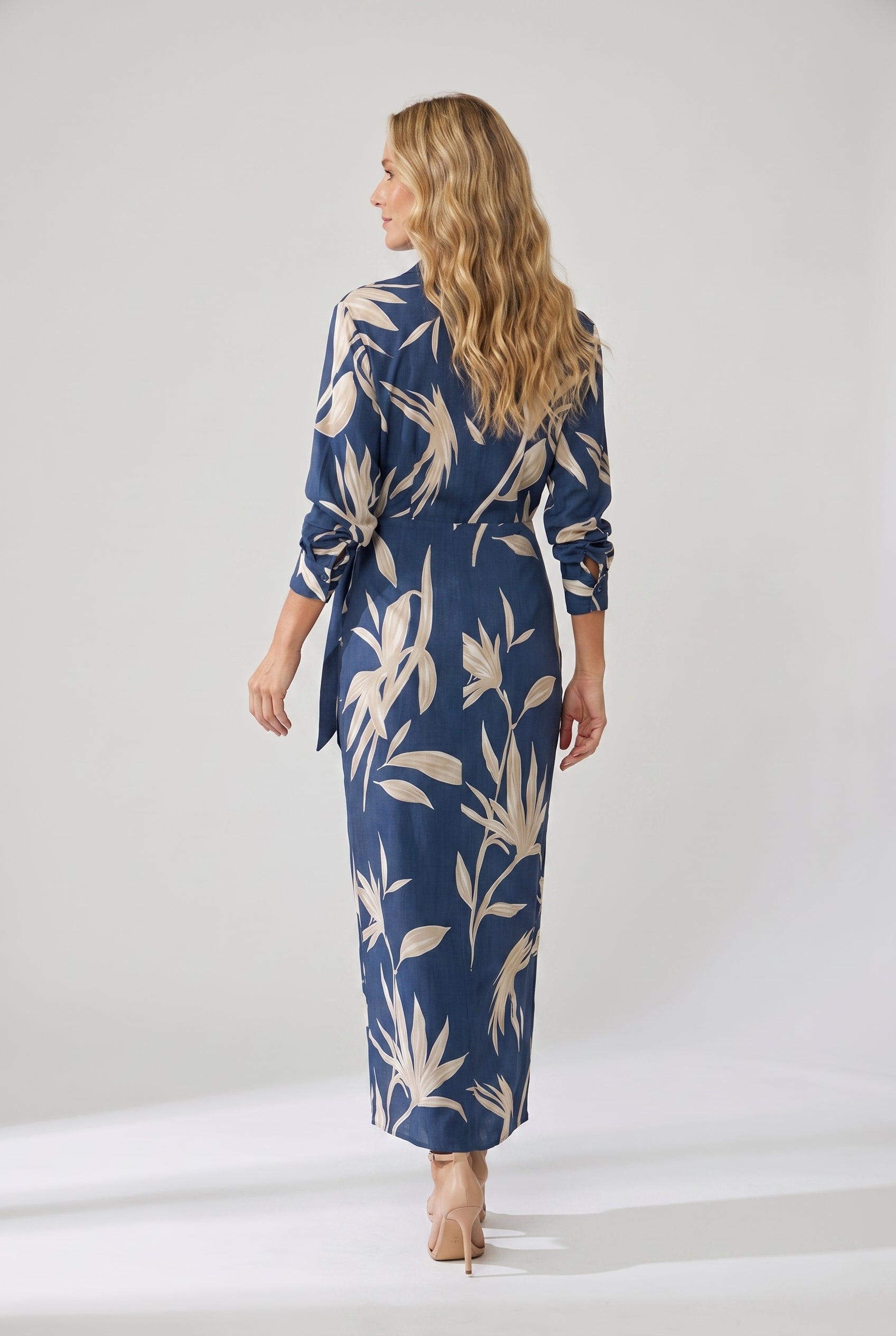 Dorvelli | Women's Maxi Dress – Leaf Print Wrap