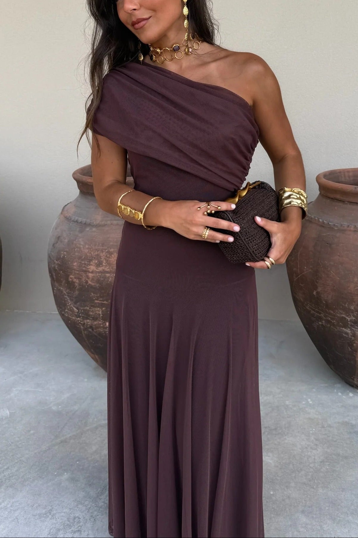 Dorvelli | Women's Maxi Dress – One-Shoulder Summer
